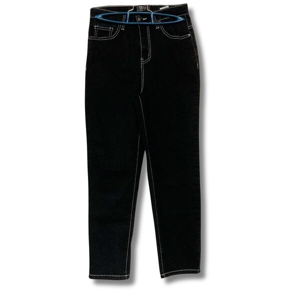 MONKEY RIDE JEANS Black straight narrow leg jeans w/ contrast stitching XS SMALL - Picture 1 of 15